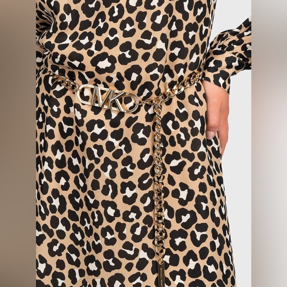 MICHAEL KORS LEOPARD PRINT MINIDRESS WITH MK BELT - Picture 4 of 10